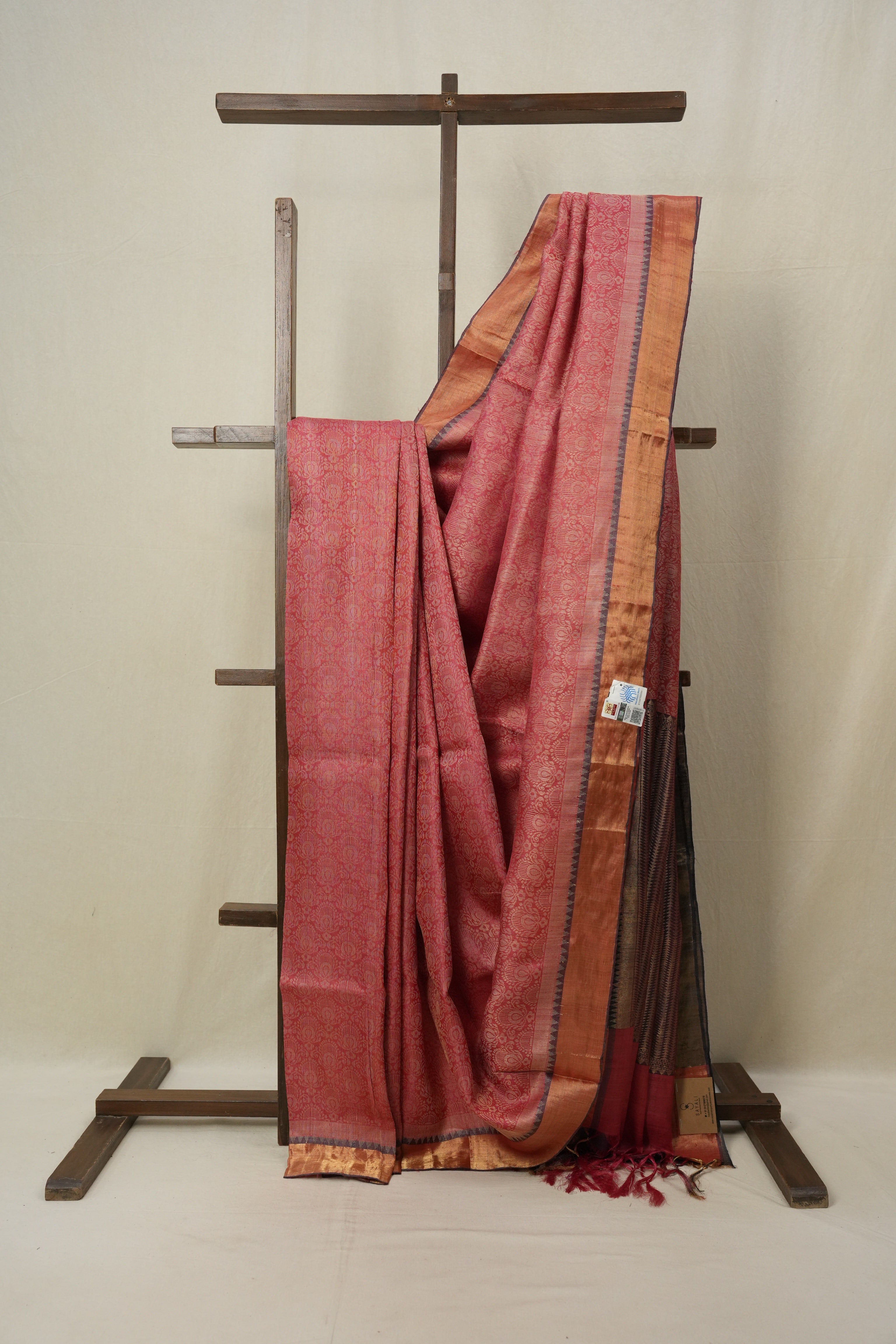 Pink Kosa Tussar Silk Saree - SRPKTSS759
