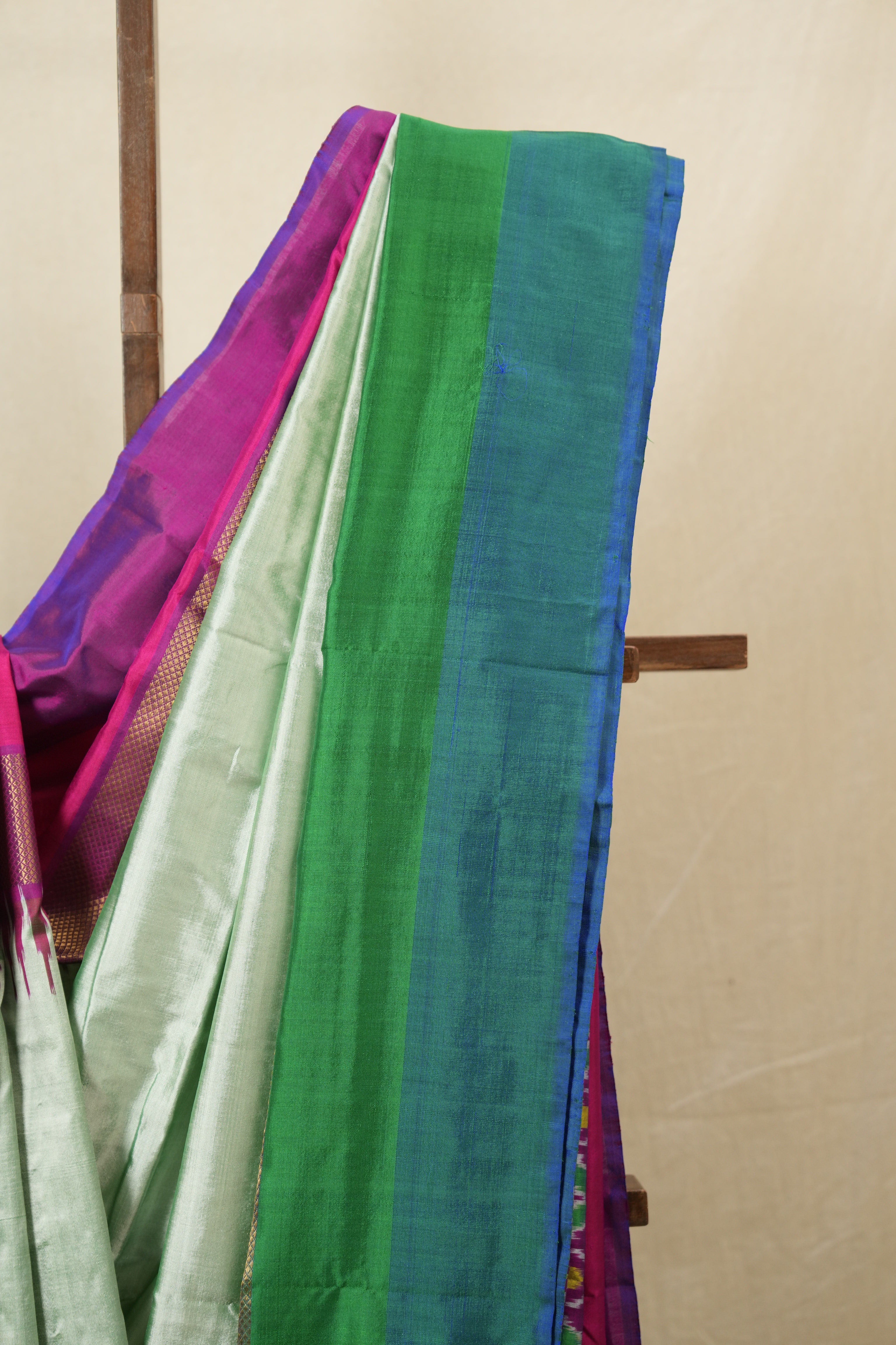 Mint Green Pochampalli Silk Ikat Saree - SRMGPSIS299