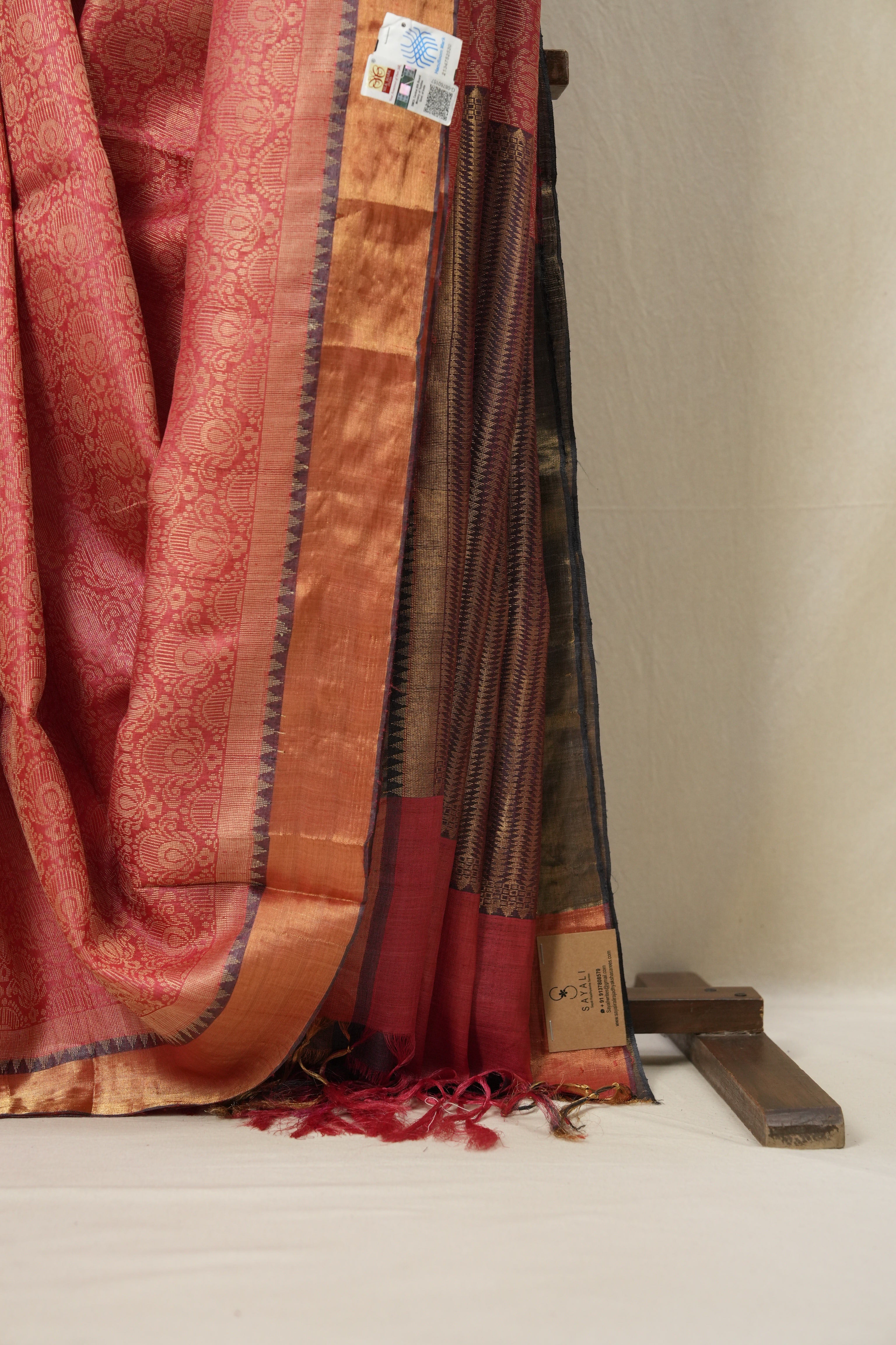Pink Kosa Tussar Silk Saree - SRPKTSS759