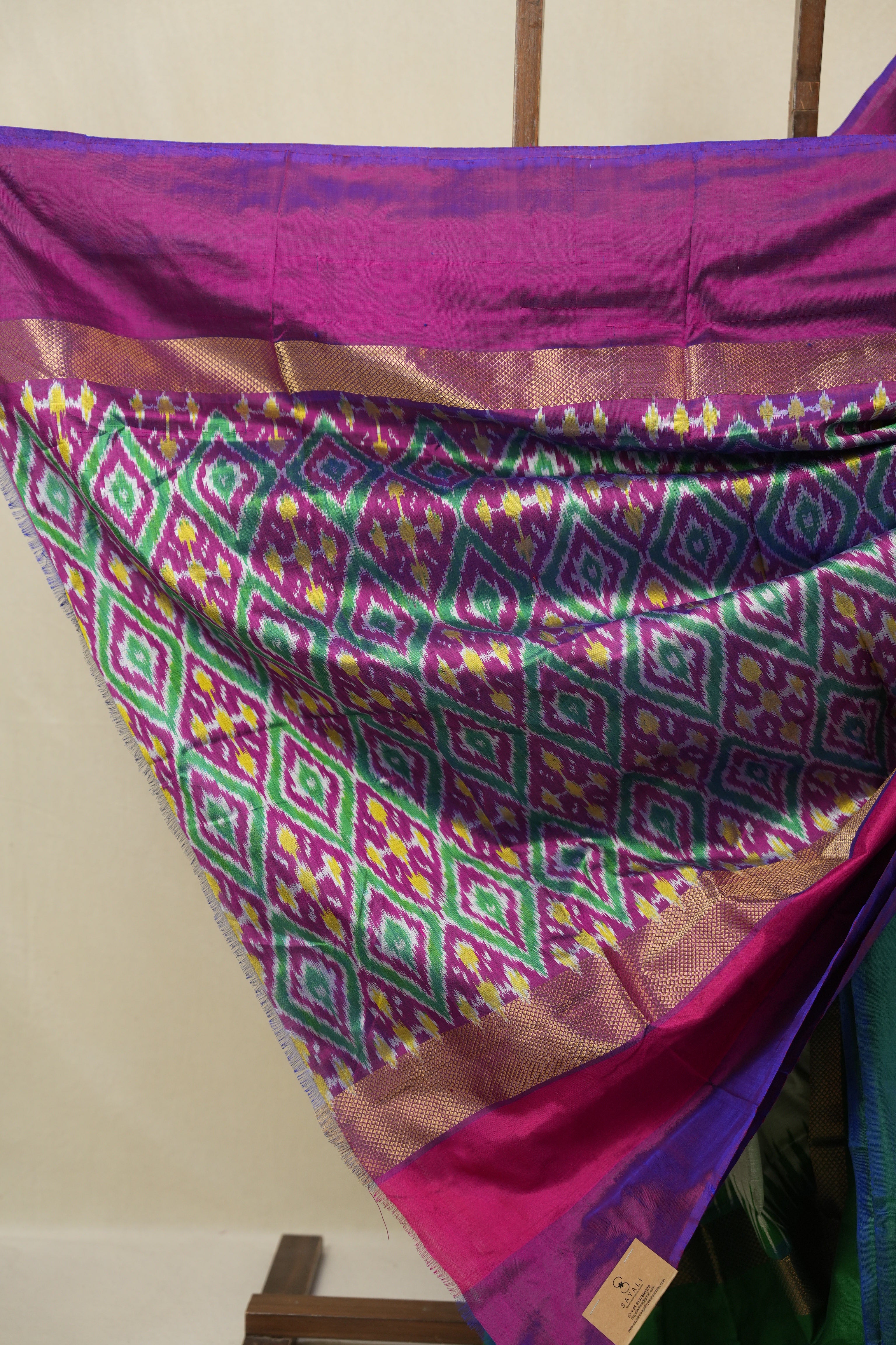 Mint Green Pochampalli Silk Ikat Saree - SRMGPSIS299