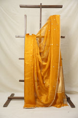 Golden Yellow Tissue Banarasi Silk Saree - SRGYTBSS002
