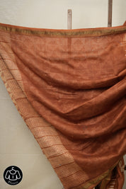 Brown HBP Cotton Silk Saree With Maheshwari Border - SRBCSS1265