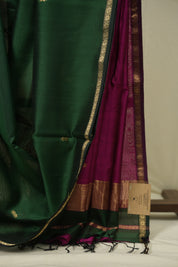 Green Maheshwari Saree - SRGMS1219