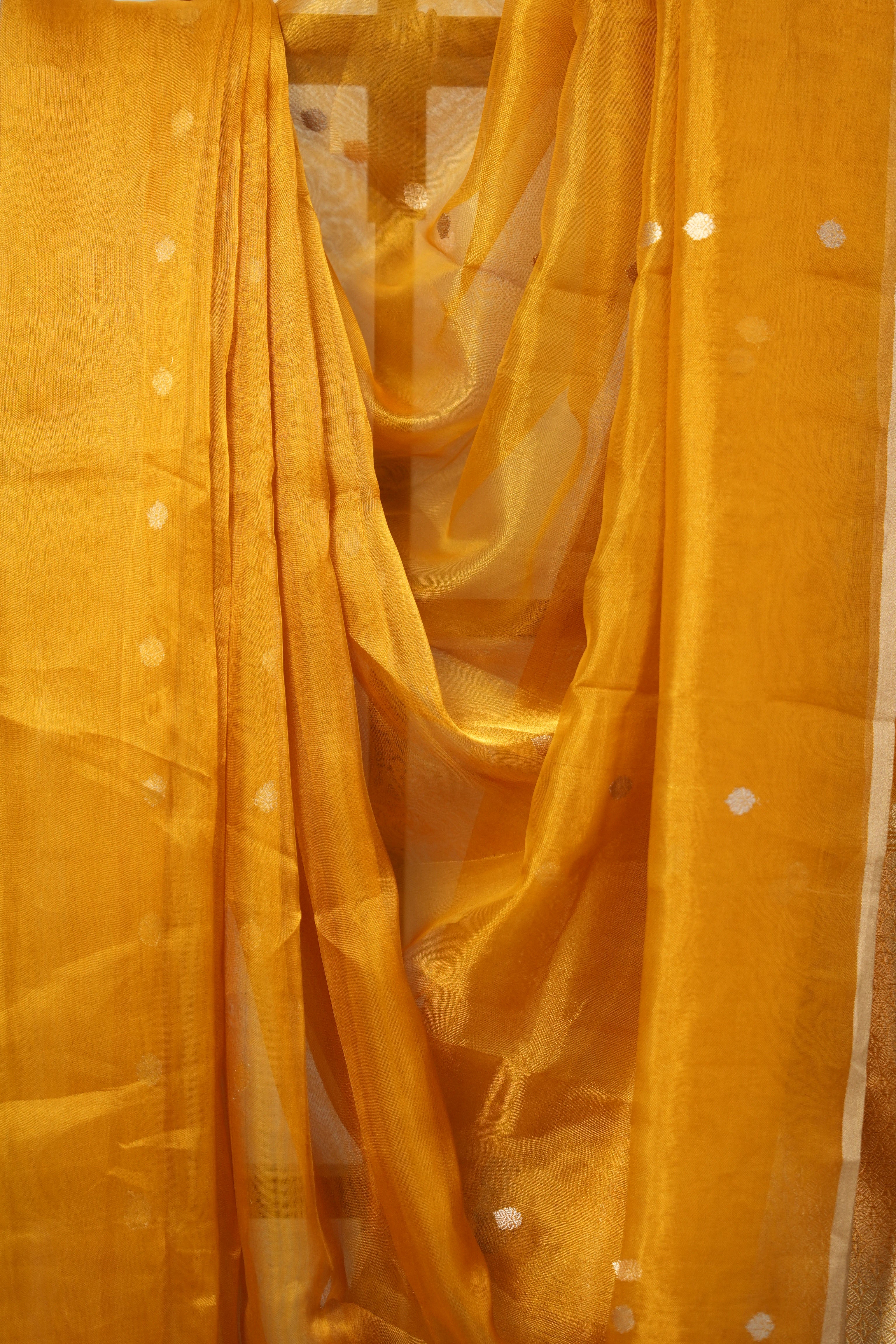 Golden Yellow Tissue Banarasi Silk Saree - SRGYTBSS002
