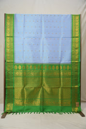 Sky Blue Gadwal Silk Saree - SRSBGSS490