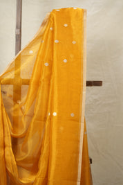 Golden Yellow Tissue Banarasi Silk Saree - SRGYTBSS002