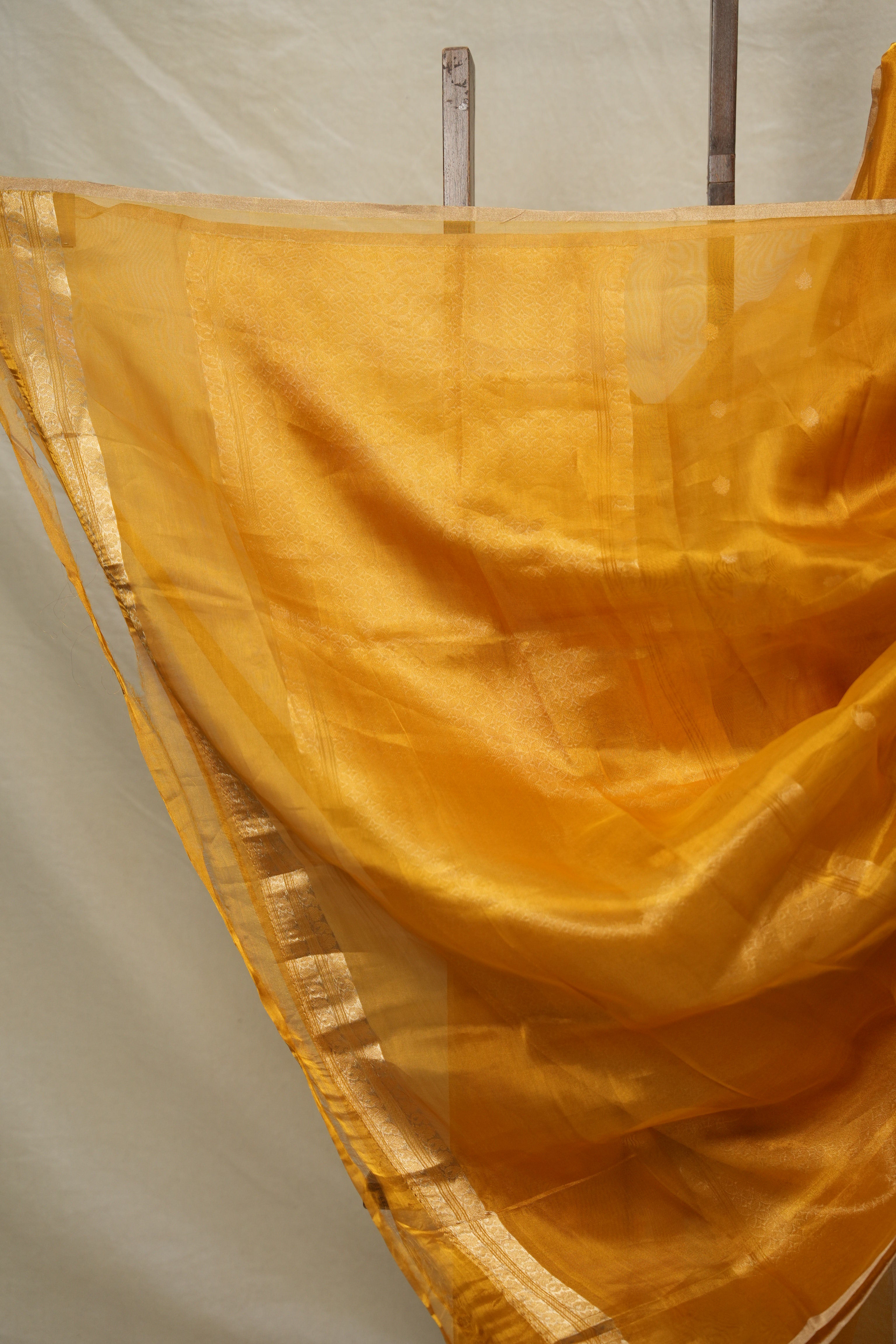 Golden Yellow Tissue Banarasi Silk Saree - SRGYTBSS002