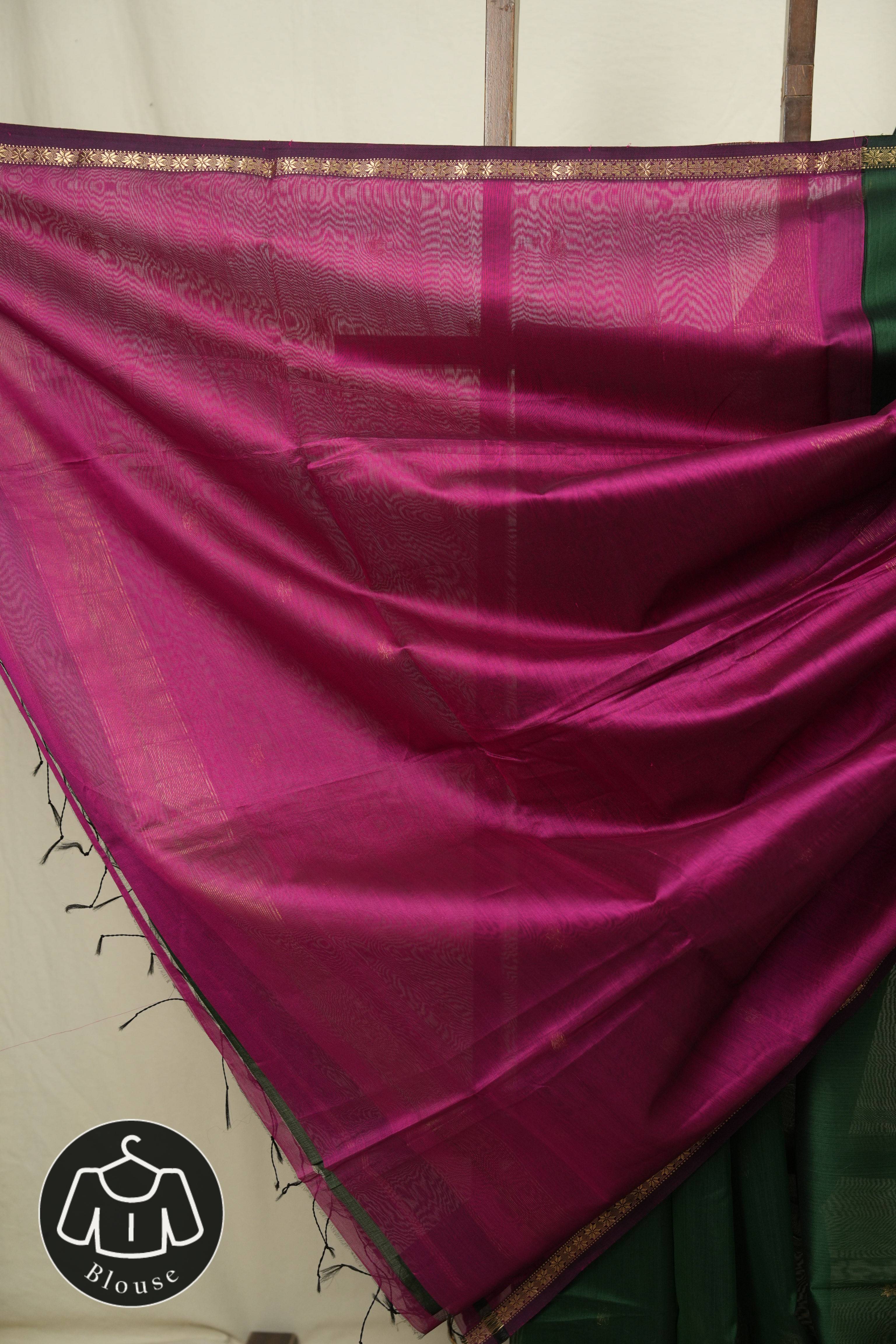 Green Maheshwari Saree - SRGMS1219