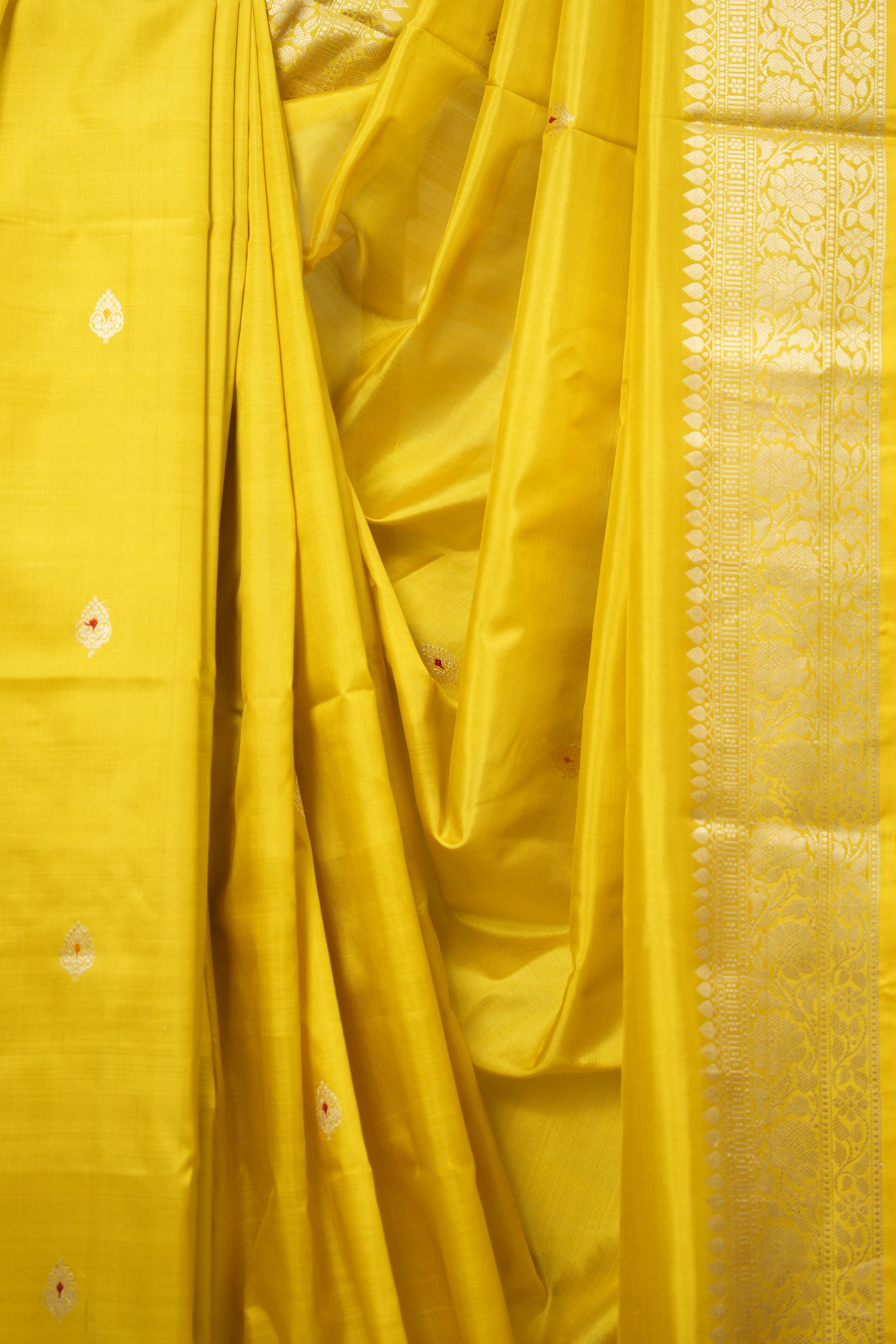 Lemon Yellow Banarasi Silk Saree - SRLYBSS858