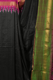 Black Pochampalli Silk Ikat Saree - SRBPSIS303
