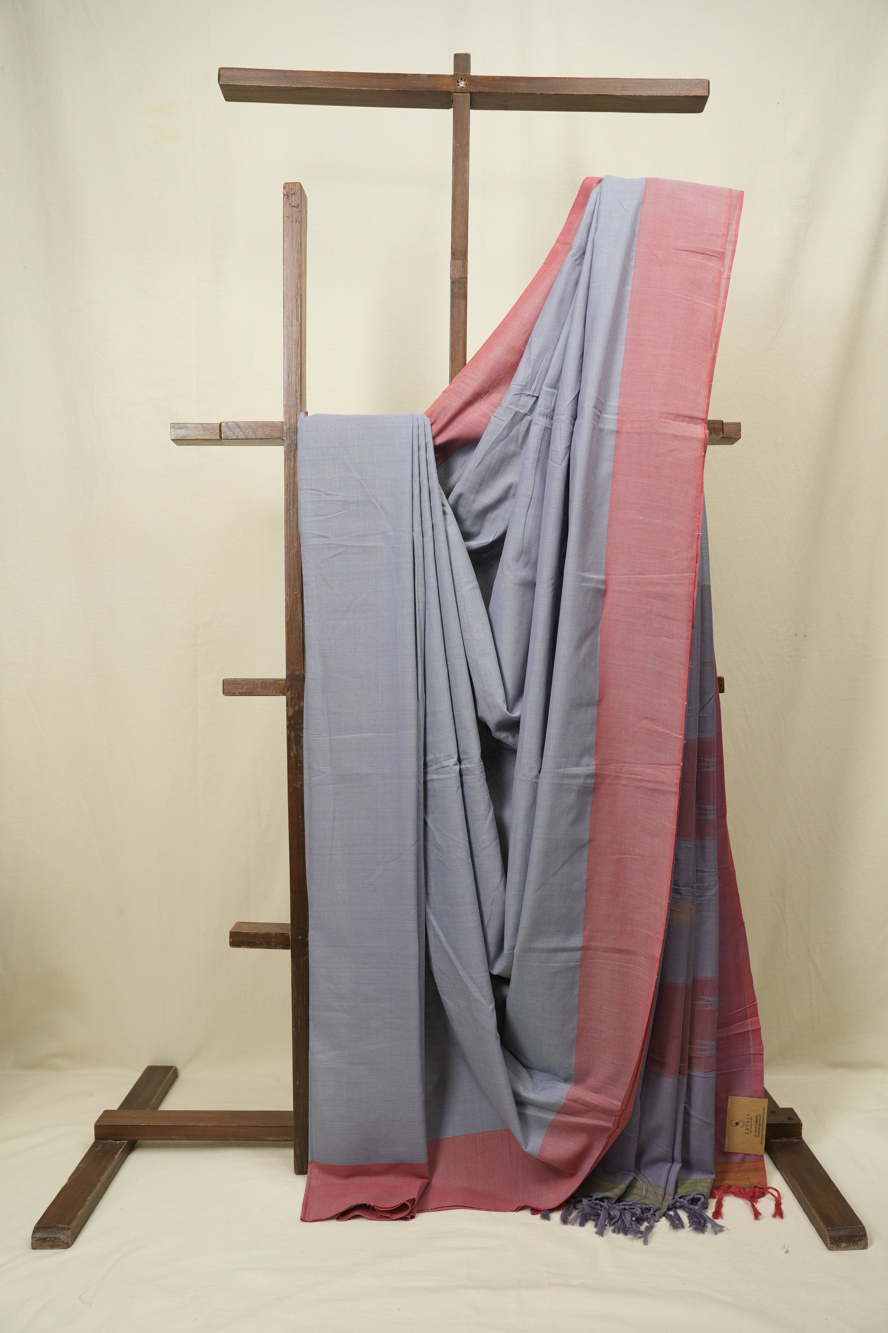 Powder Blue Cotton IIkal Saree - SRPBCIS1146