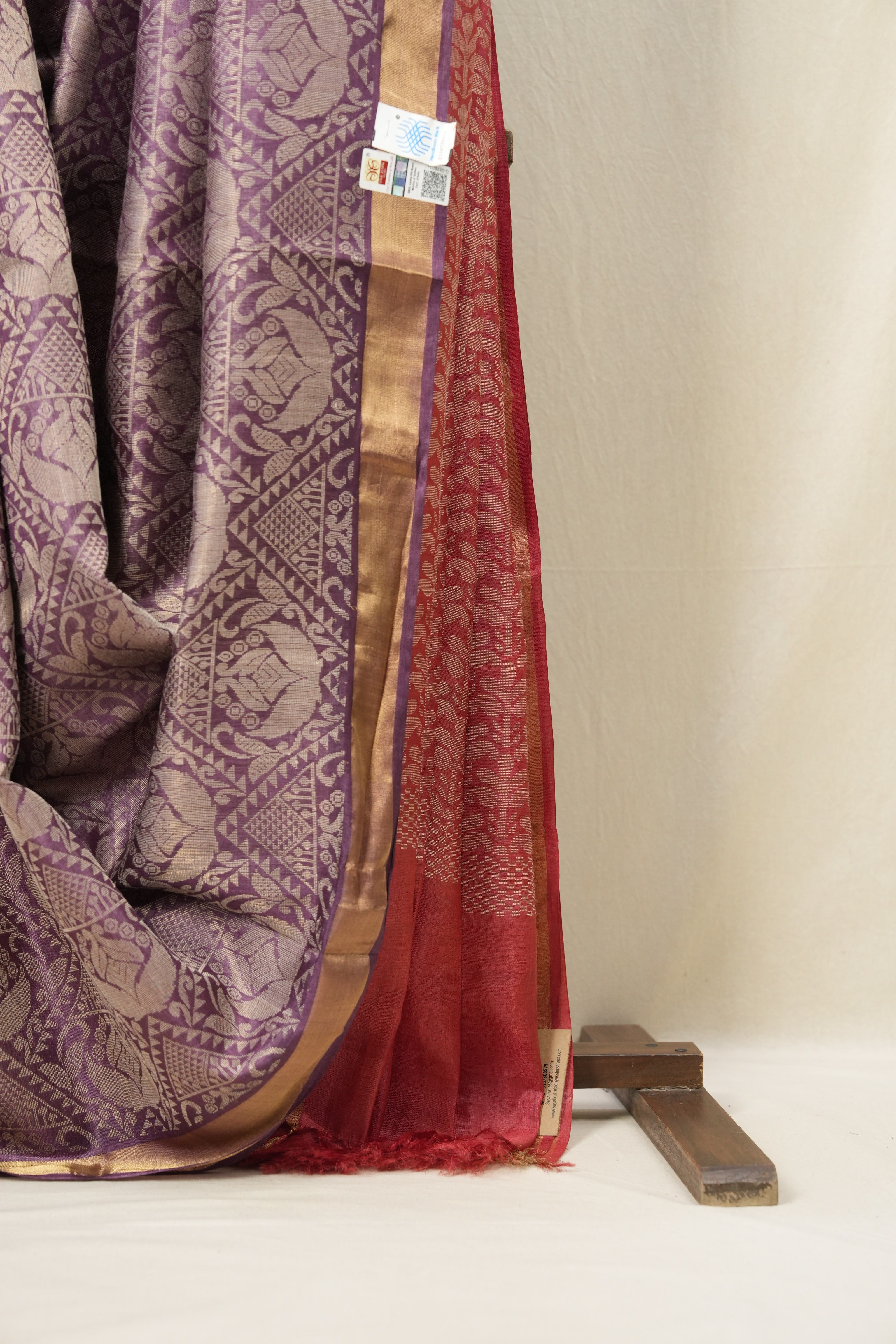 Purple Kosa Tussar Silk Saree - SRPKTSS754