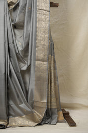 Grey Banarasi Silk Saree - SRGBSS856