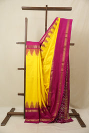 Yellow Pochampalli Silk Ikat Saree - SRYPSIS305