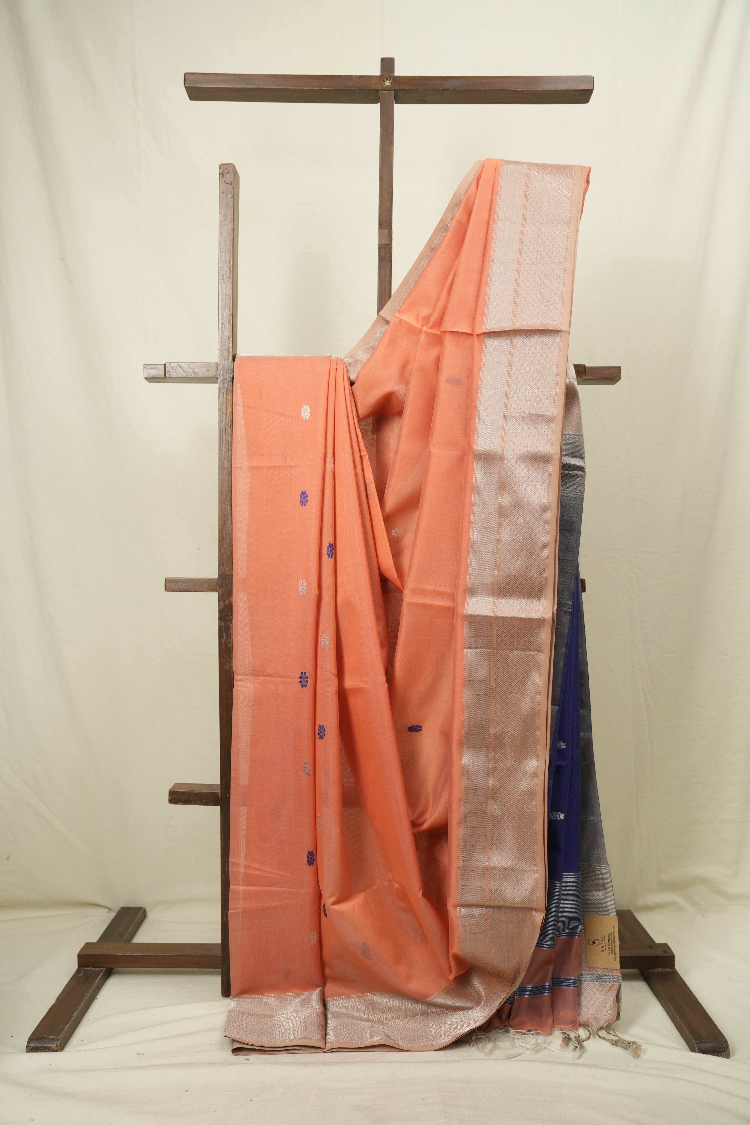 Peach Maheshwari Saree - SRPMS1182