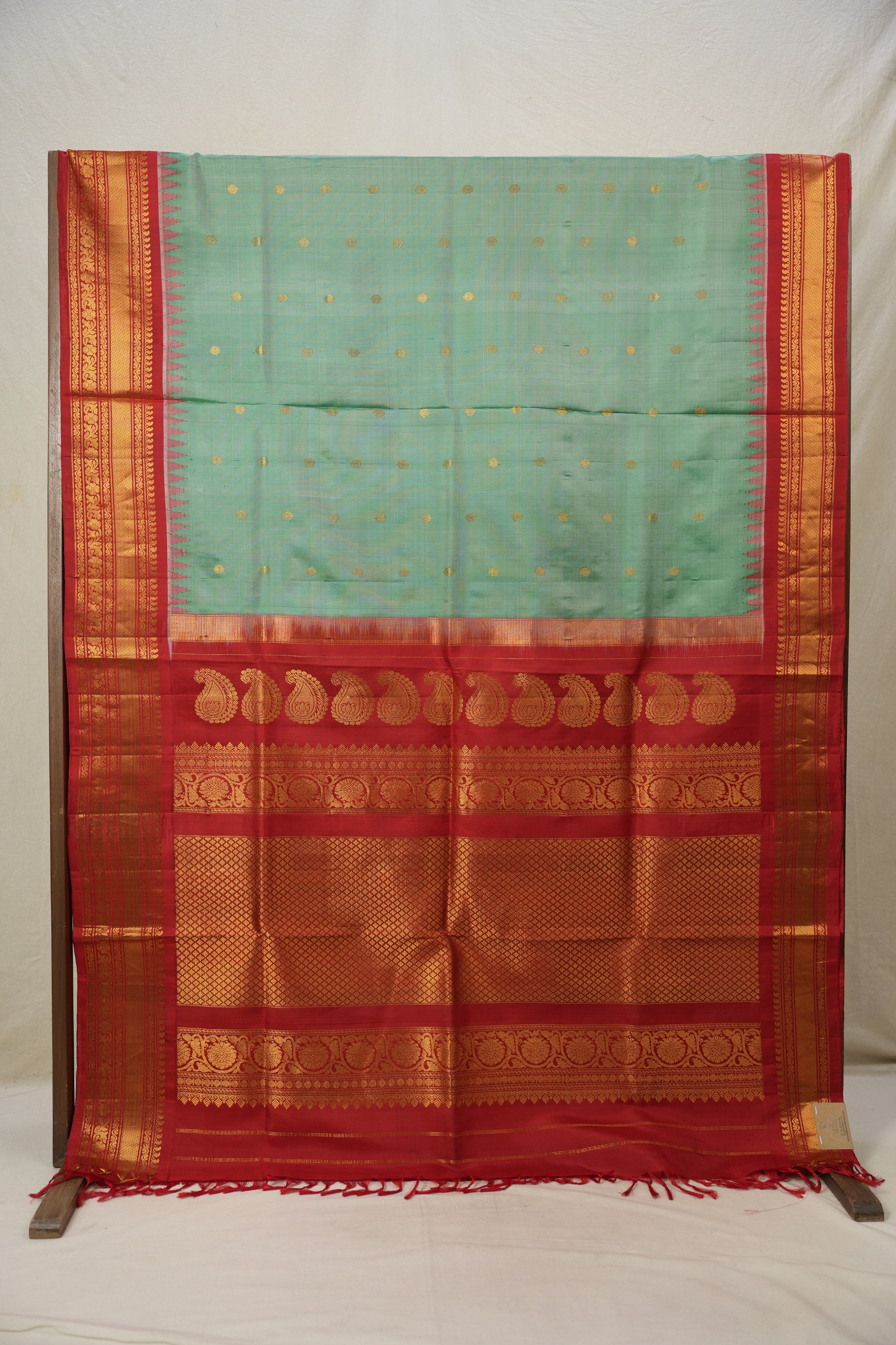 Two Tone Green Gadwal Silk Saree - SRTTGGSS541