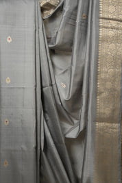 Grey Banarasi Silk Saree - SRGBSS856
