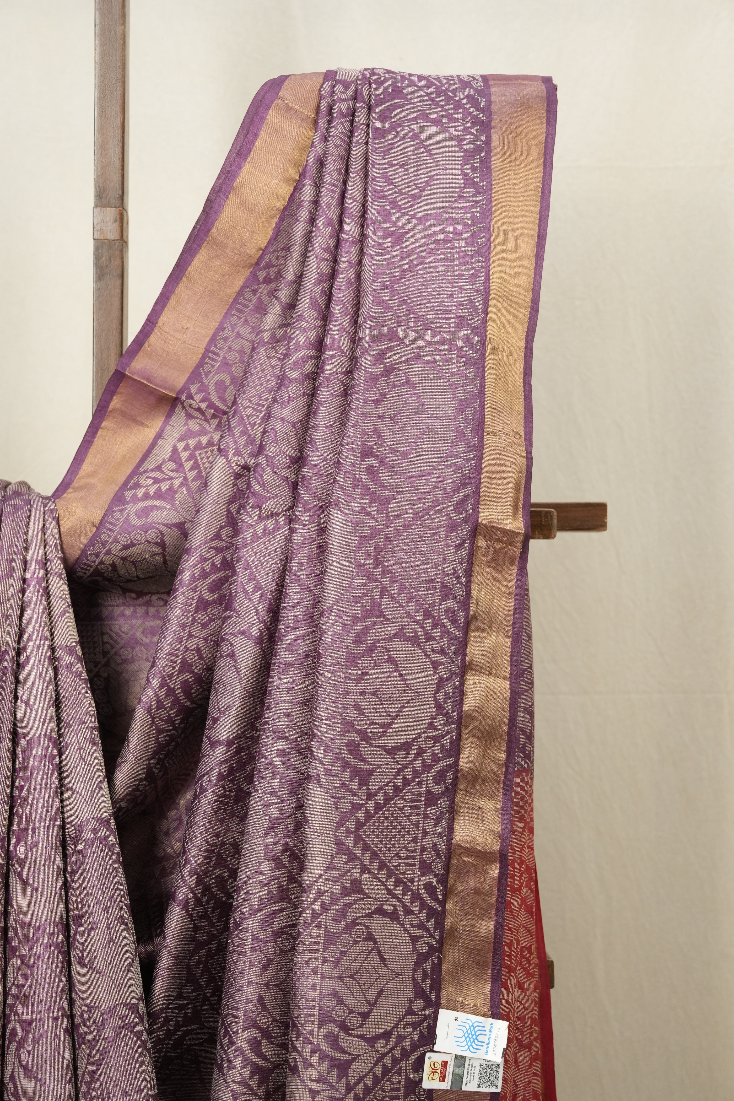 Purple Kosa Tussar Silk Saree - SRPKTSS754