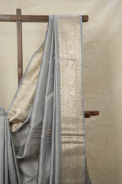 Grey Banarasi Silk Saree - SRGBSS856
