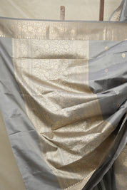 Grey Banarasi Silk Saree - SRGBSS856