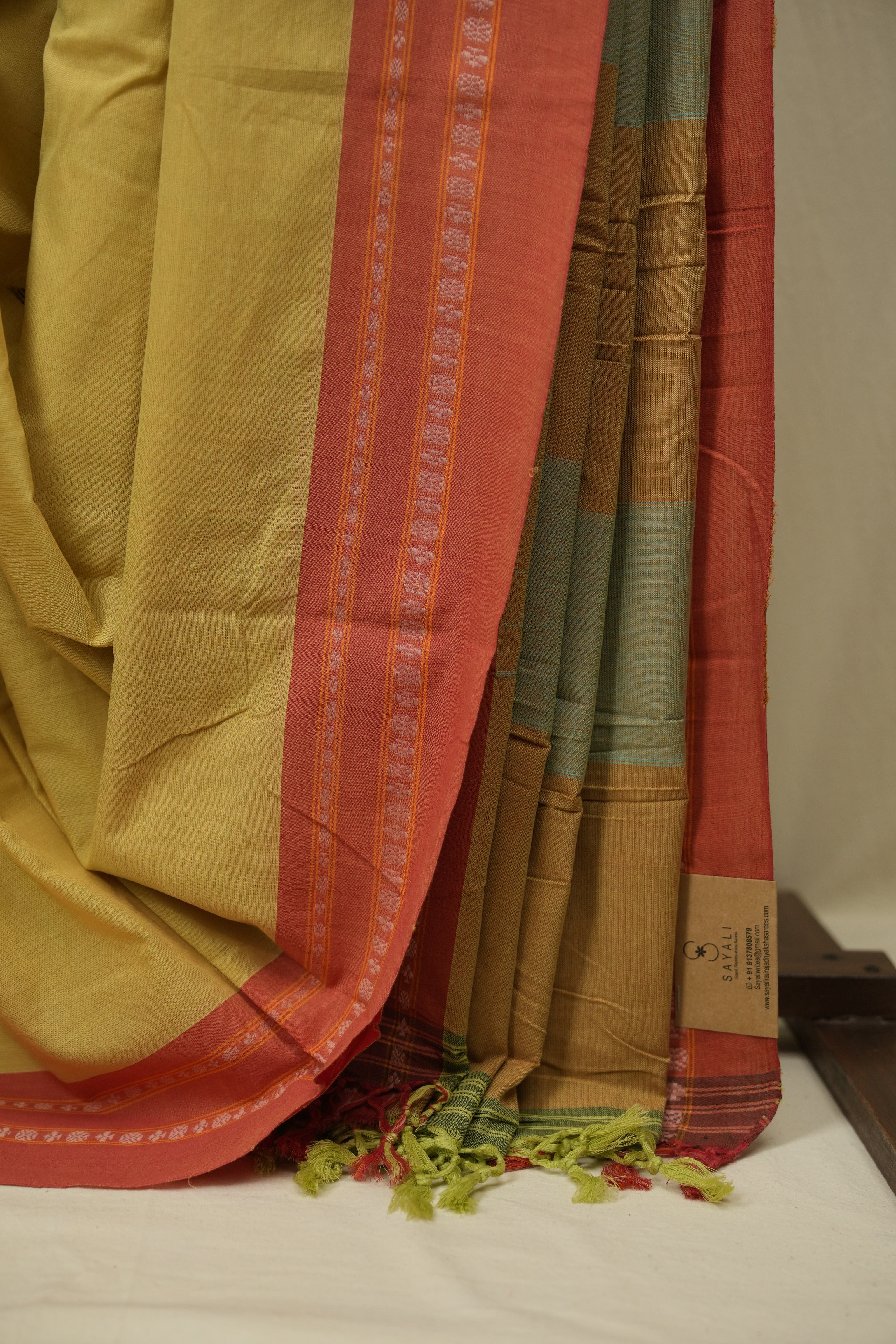 Yellow Cotton IIkal Saree - SRYCIS1145