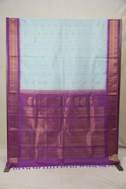 Sky Blue Gadwal Silk Saree - SRSBGSS600