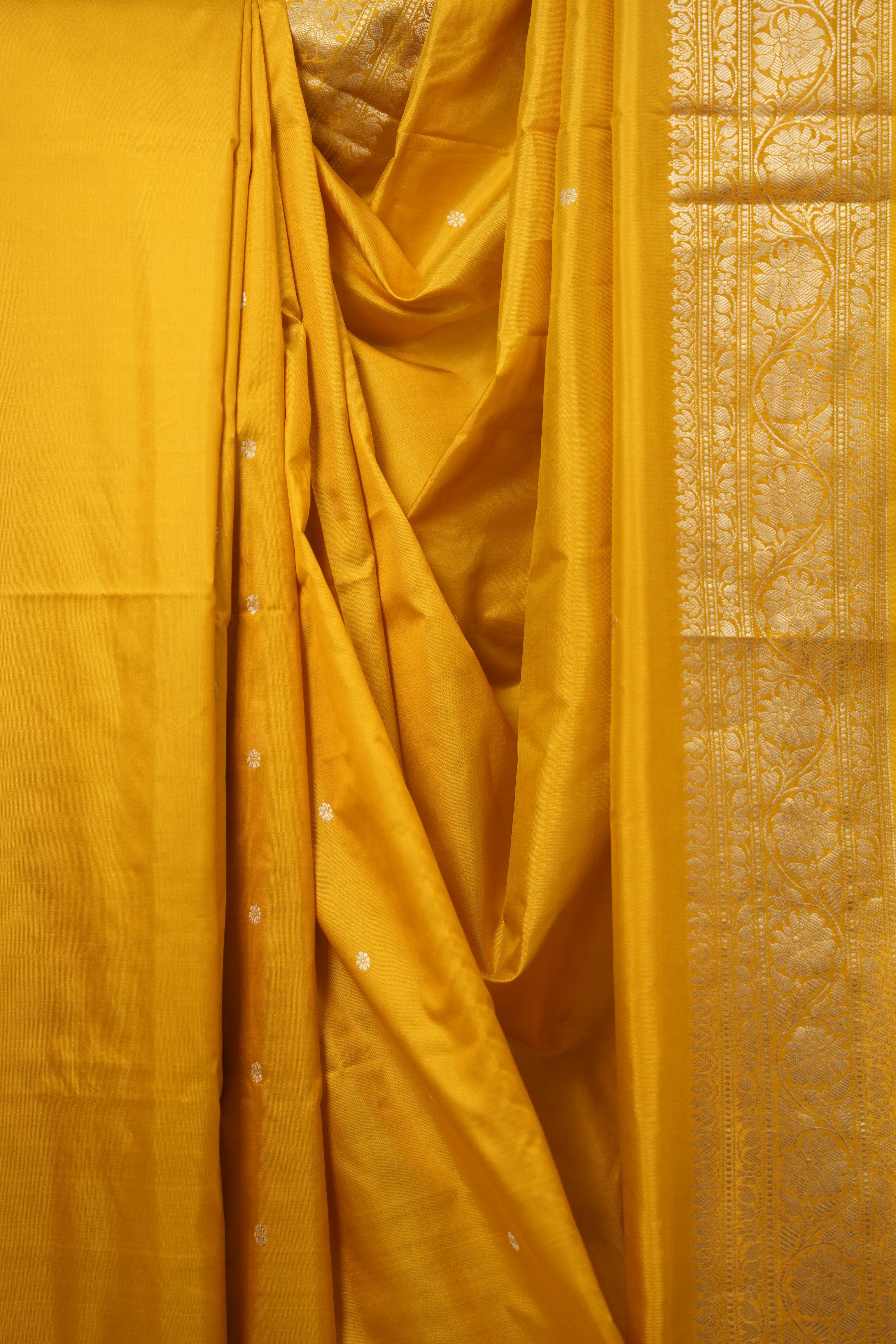 Dark Yellow Banarasi Silk Saree - SRDYBSS857