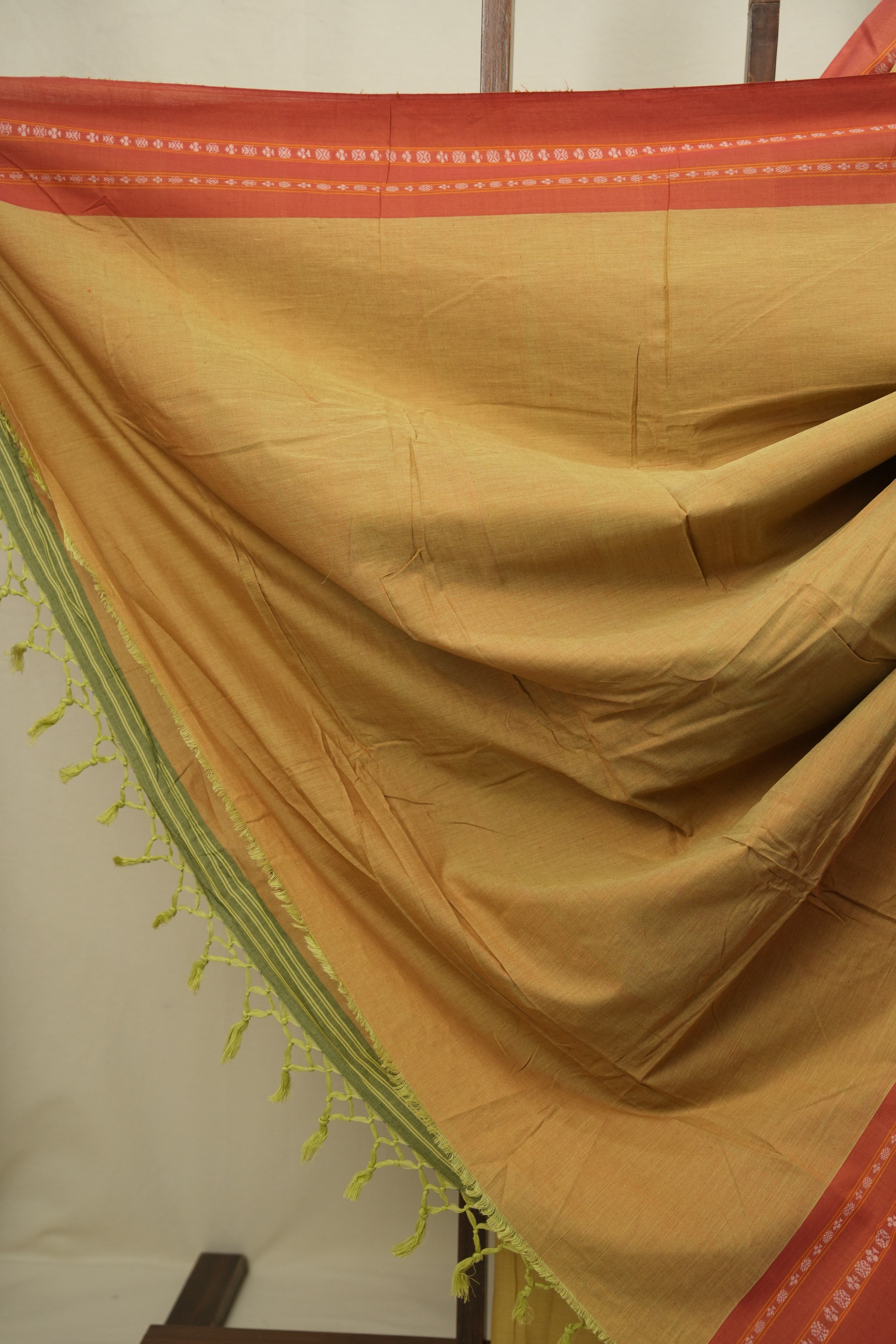 Yellow Cotton IIkal Saree - SRYCIS1145