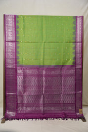 Parrot Green Gadwal Silk Saree - SRPGGSS554
