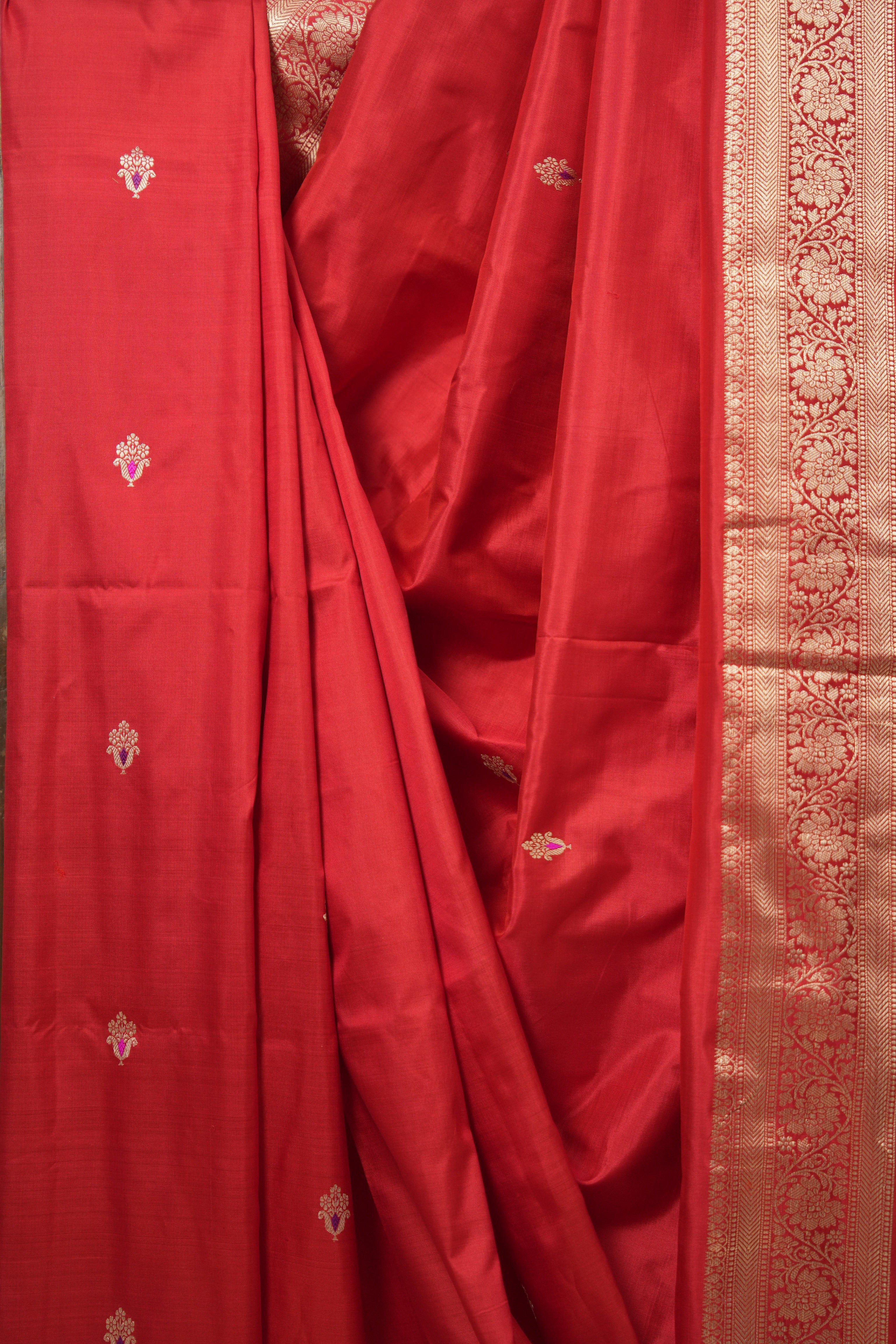 Red Banarasi Silk Saree - SRRBSS854