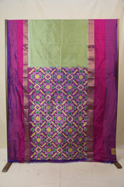 Yellow Blue Pochampalli Silk Ikat Saree - SRYBPSIS302