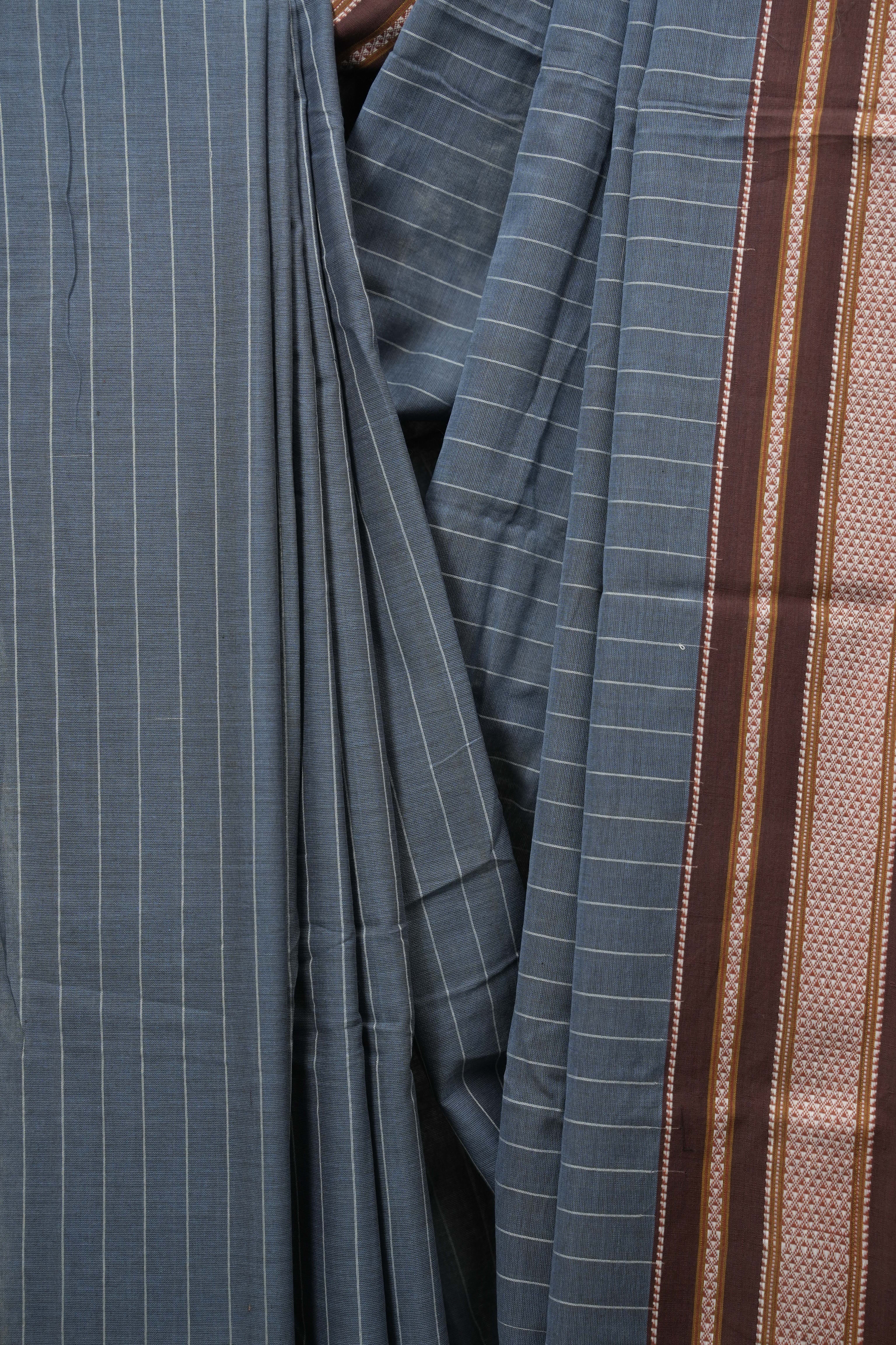 Blue Cotton IIkal Saree - SRBCIS1143
