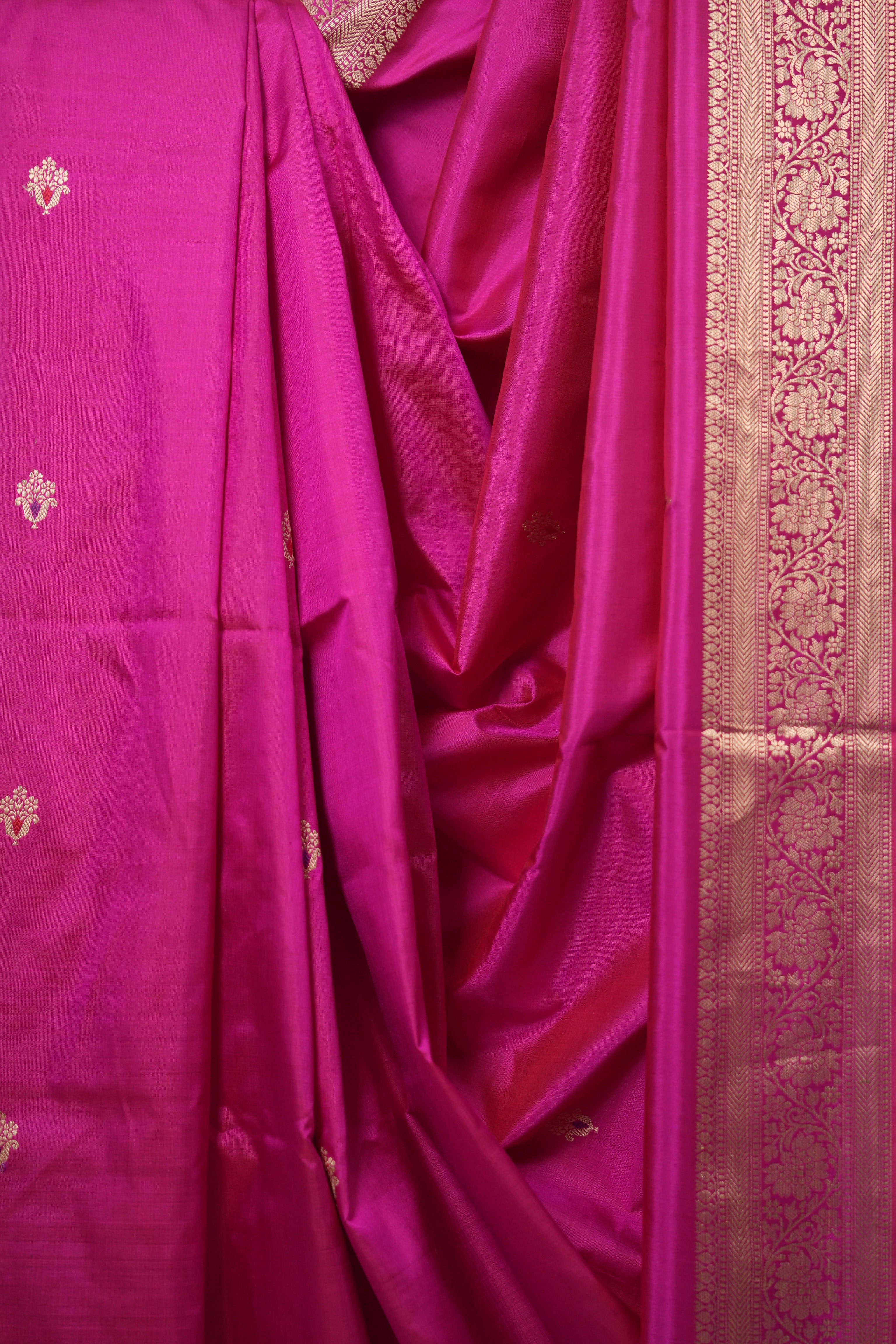 Rani Pink Banarasi Silk Saree - SRRPBSS855