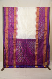 White Pochampalli Silk Ikat Saree - SRWPSIS311