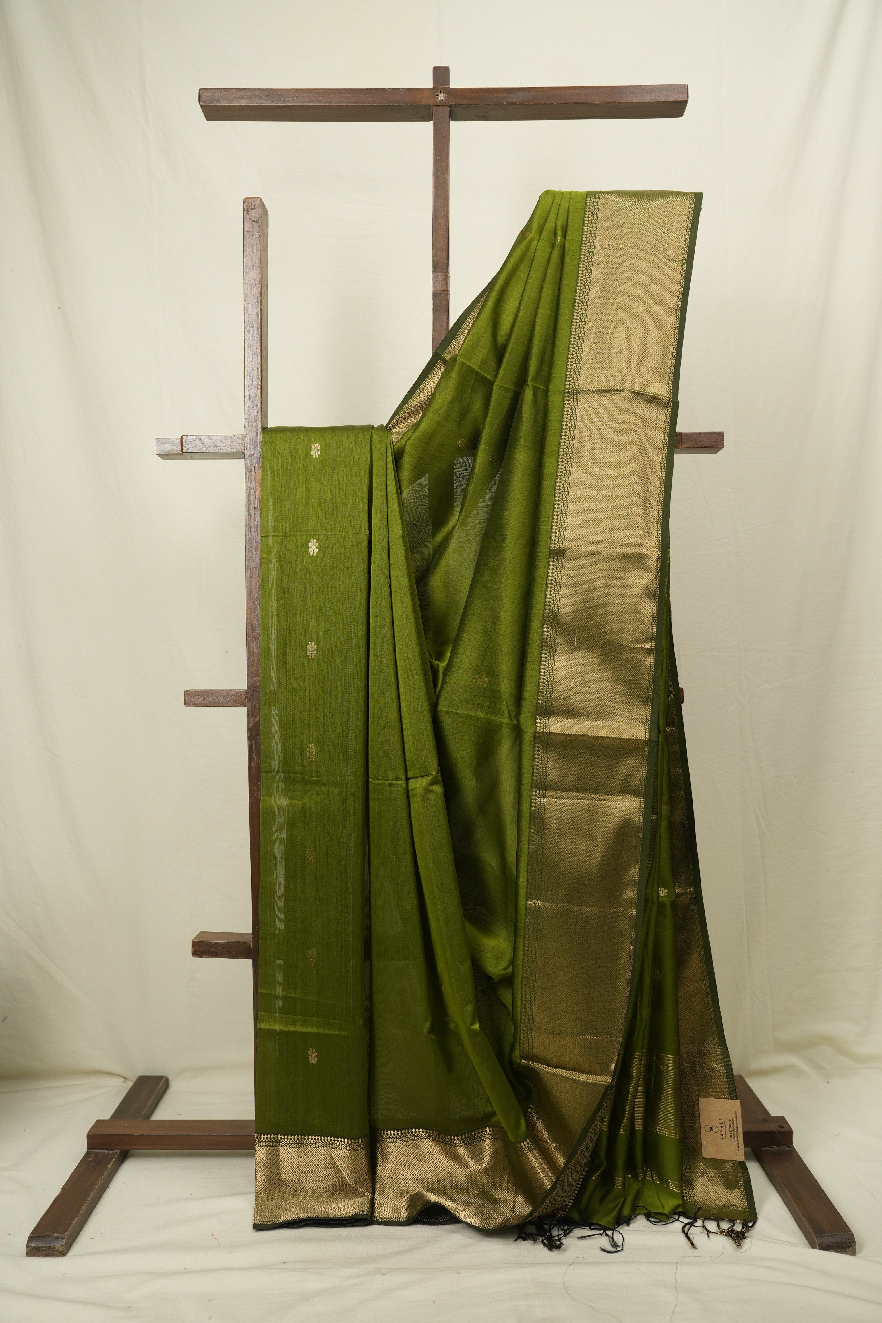 Mehandi Green Maheshwari Saree - SRMGMS1175