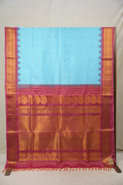 Sky Blue Gadwal Silk Saree - SRSBGSS564