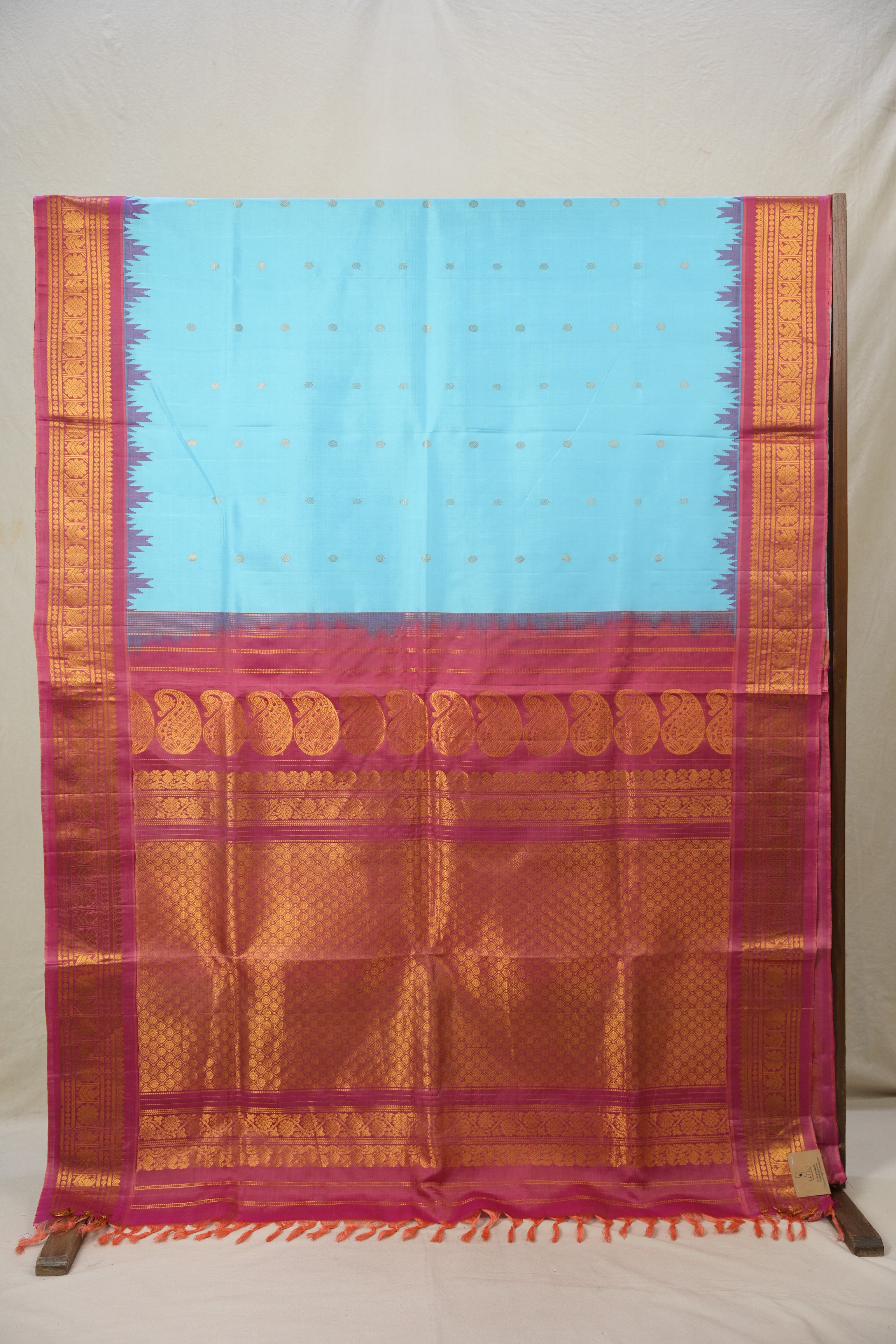 Sky Blue Gadwal Silk Saree - SRSBGSS564