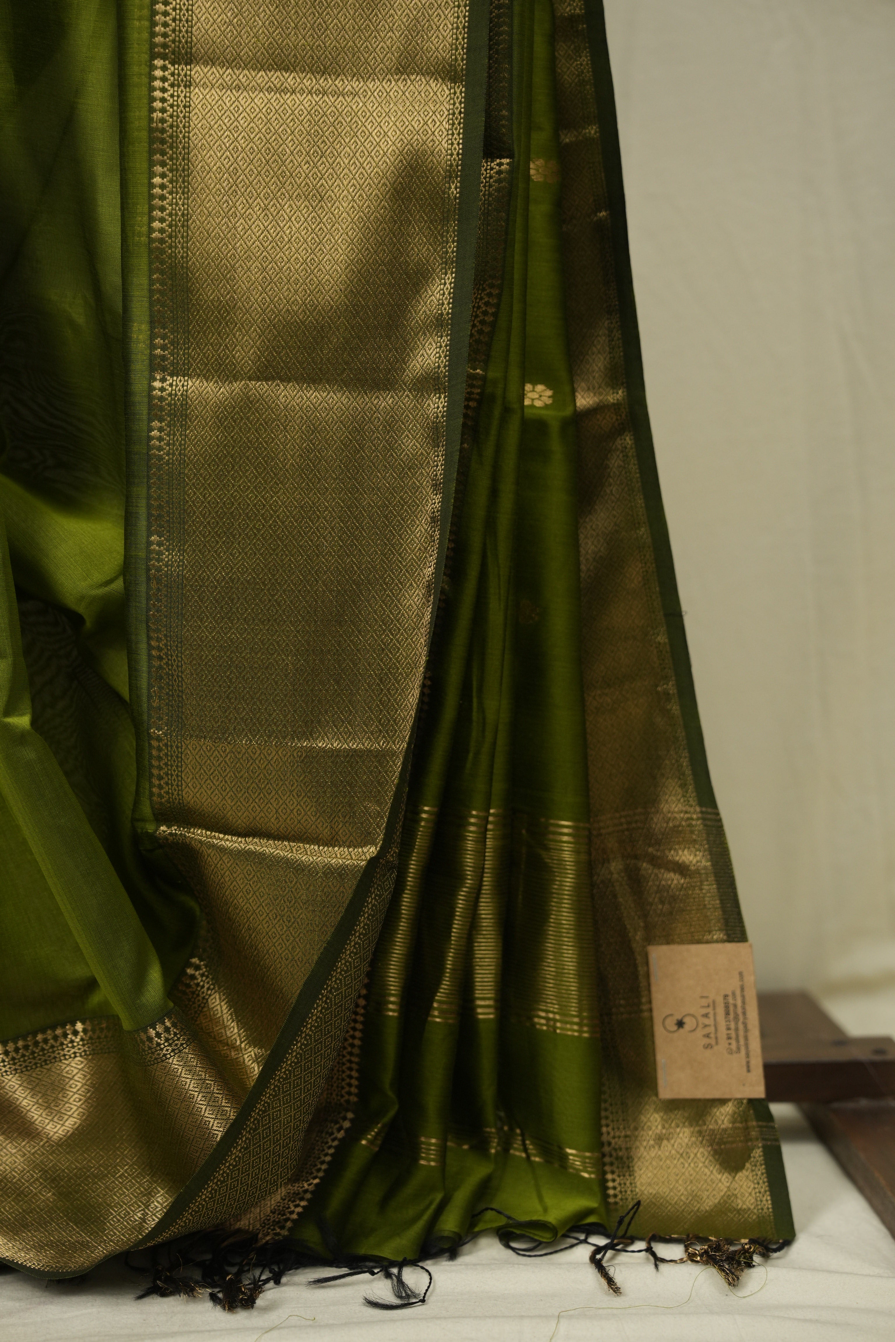 Mehandi Green Maheshwari Saree - SRMGMS1175
