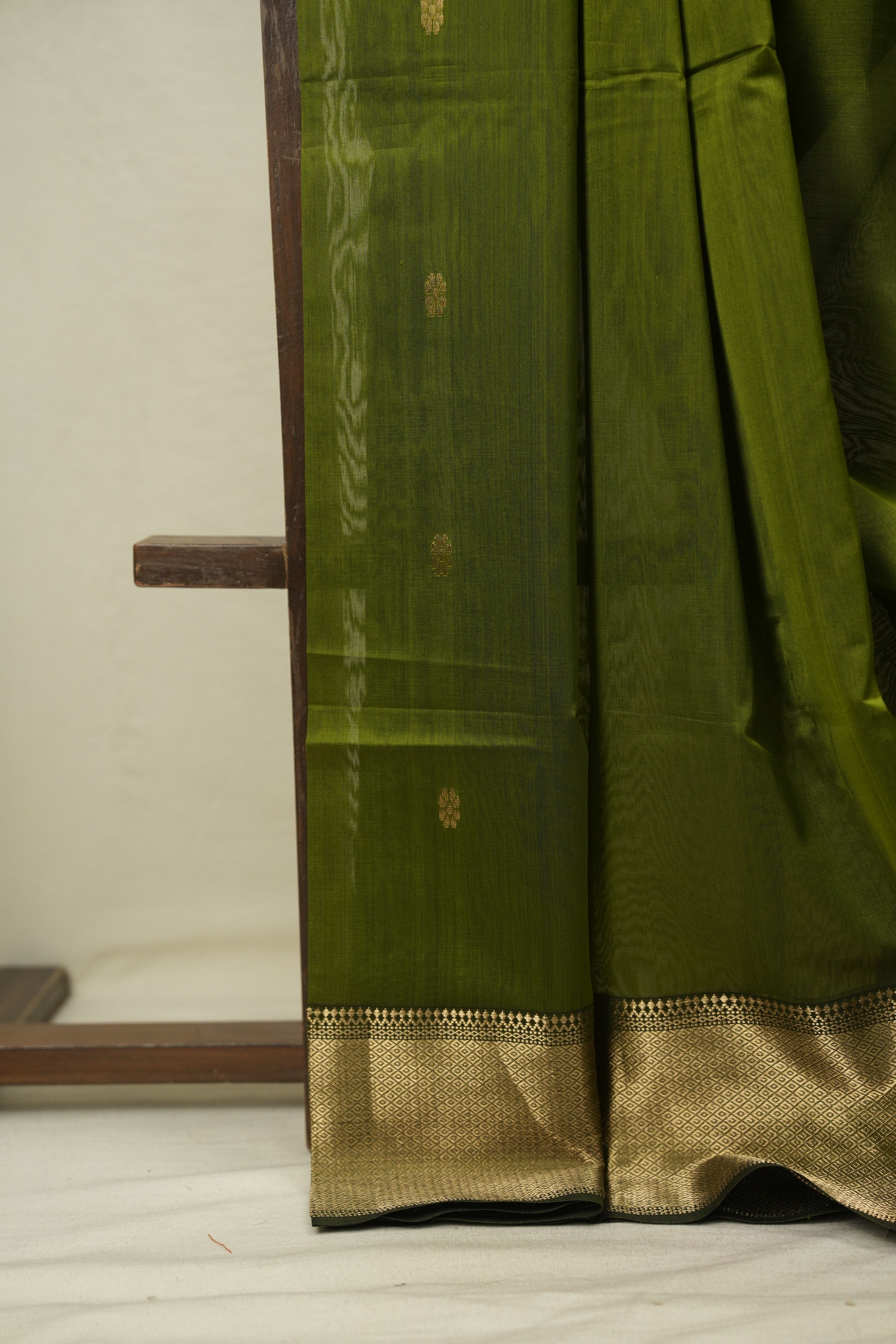 Mehandi Green Maheshwari Saree - SRMGMS1175