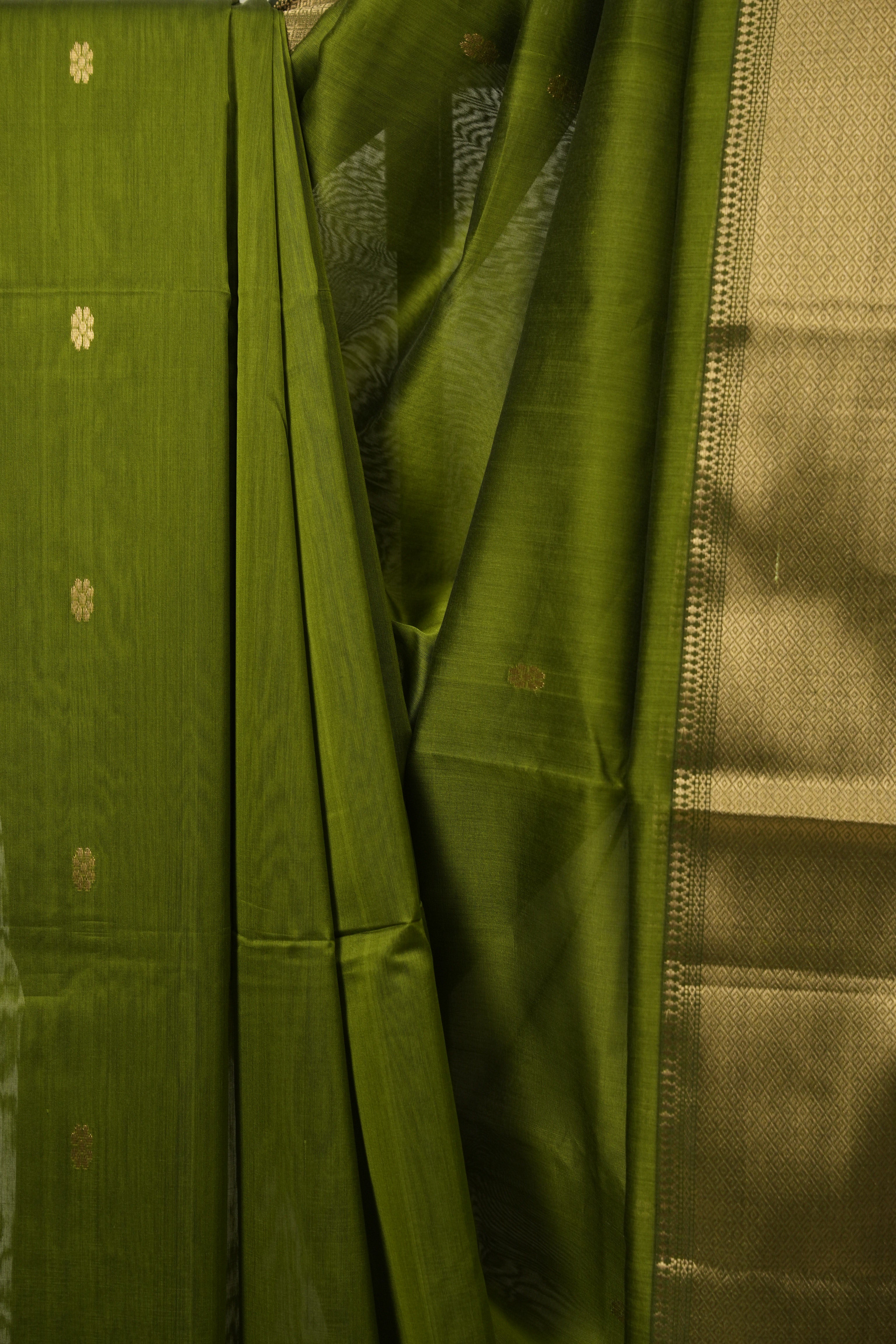 Mehandi Green Maheshwari Saree - SRMGMS1175