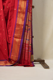 Red Silk Paithani Saree-SRRSPS545