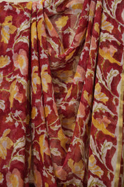 Red HBP Chiffon Saree - SRRHCS24