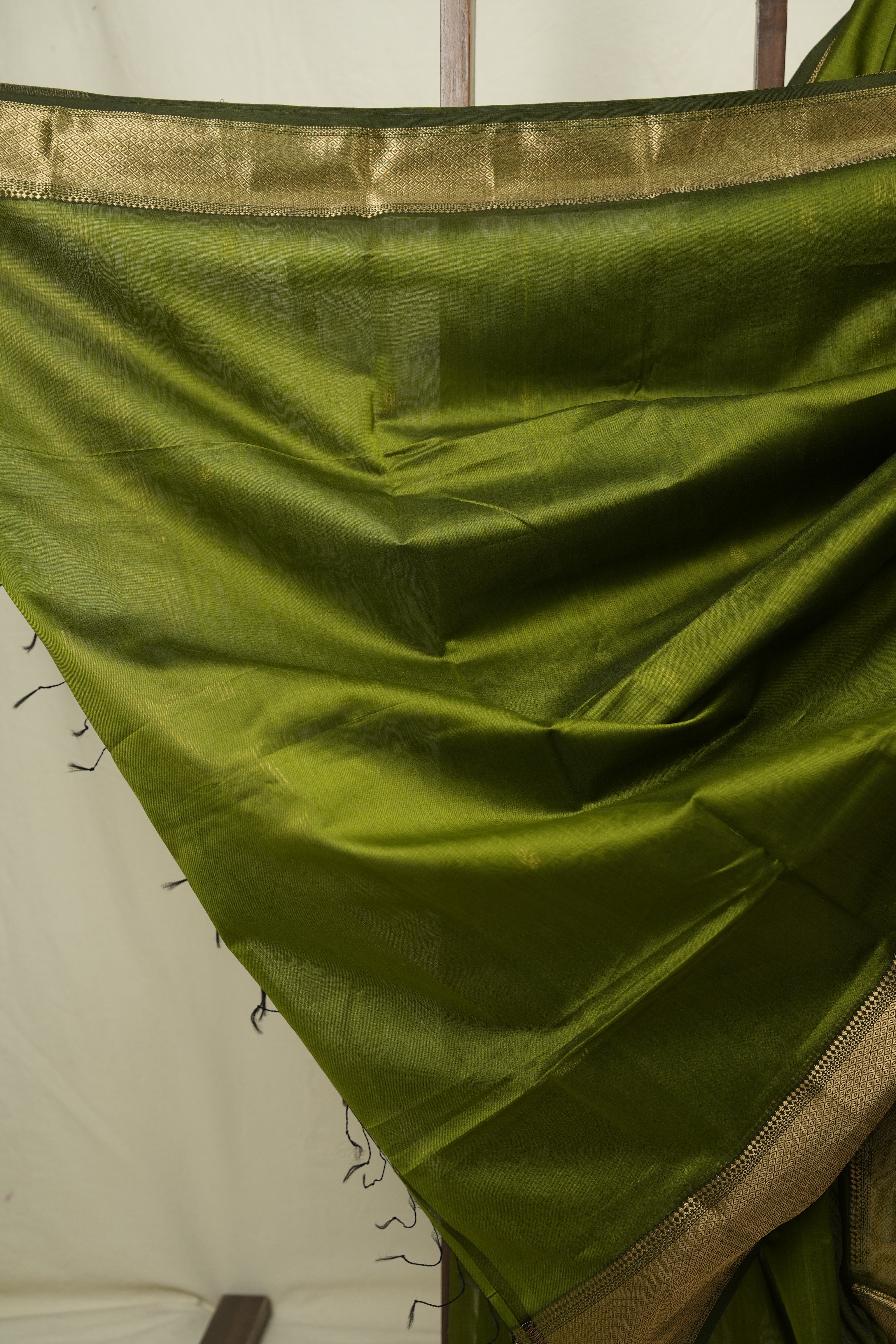 Mehandi Green Maheshwari Saree - SRMGMS1175
