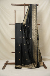 Black Banarasi Silk Saree - SRBBSS852