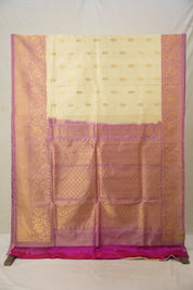 Cream Gadwal Silk Saree - SRCGSS597