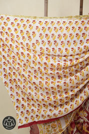 Red HBP Chiffon Saree - SRRHCS24