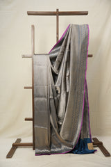 Golden Blue Banarasi Silk Saree - SRGBBSS842