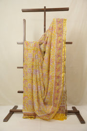 Yellow HBP Chiffon Saree - SRYHCS22