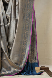 Golden Blue Banarasi Silk Saree - SRGBBSS842