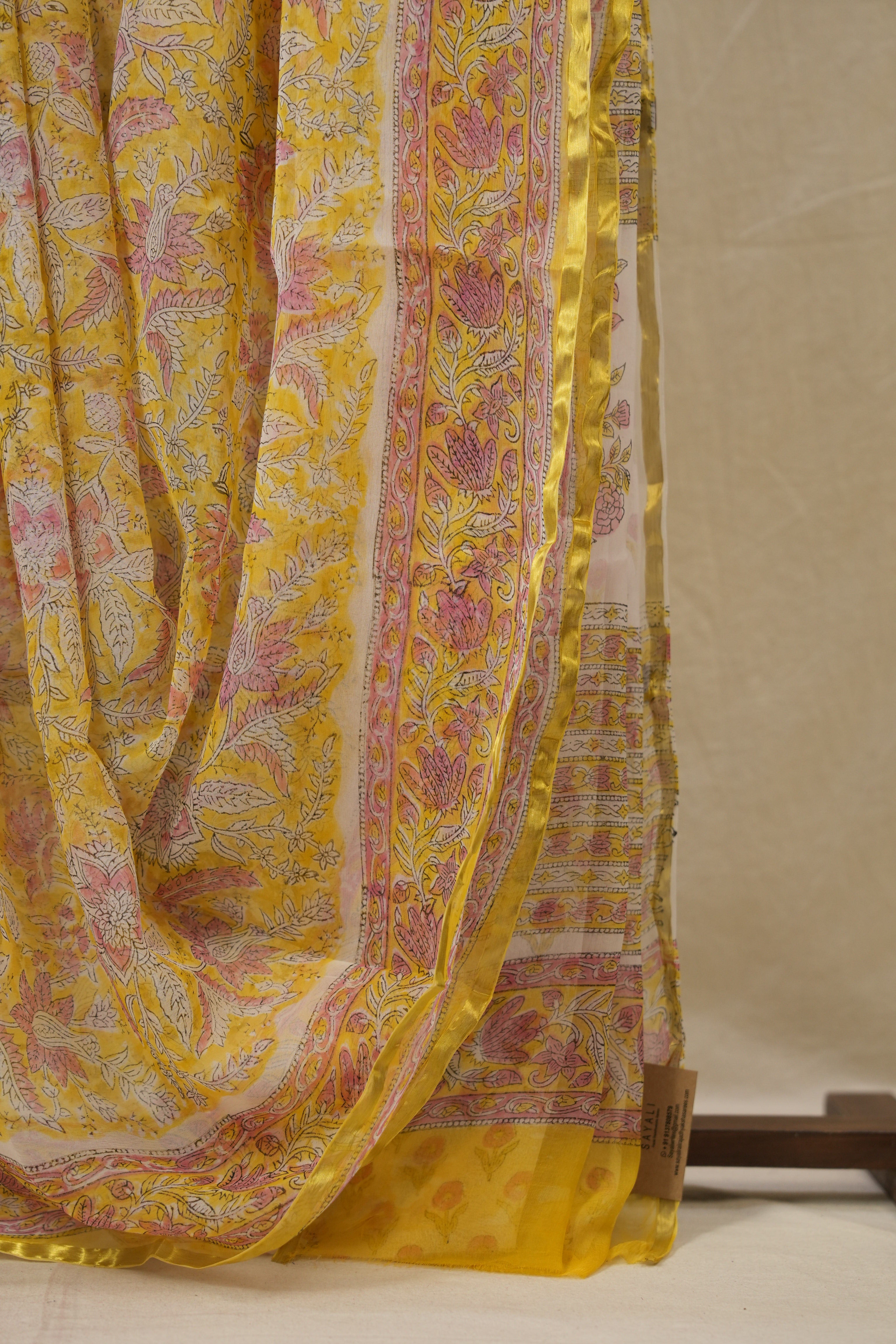 Yellow HBP Chiffon Saree - SRYHCS22